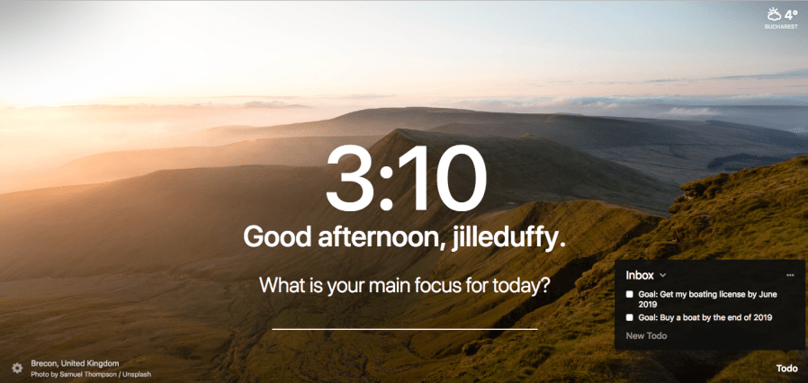 Momentum extension for Chrome
